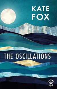 the oscillations cover: an artwork depicting blue and gold sea waves, with a glowing white moon above